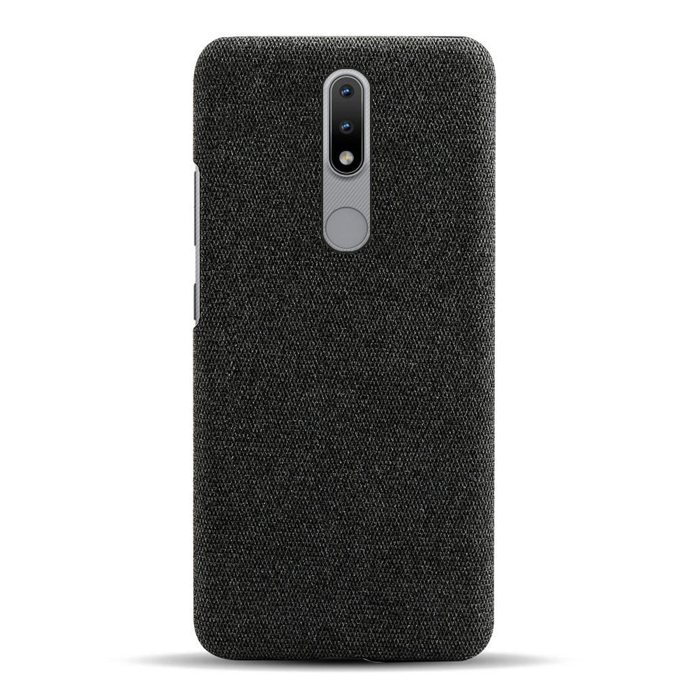 Nokia 2.4 Stofbetrukket Plastik Cover - Sort