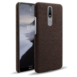 Nokia 2.4 Stofbetrukket Plastik Cover - Brun