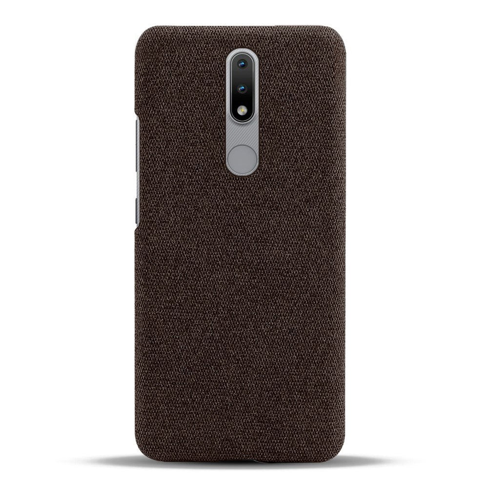 Nokia 2.4 Stofbetrukket Plastik Cover - Brun