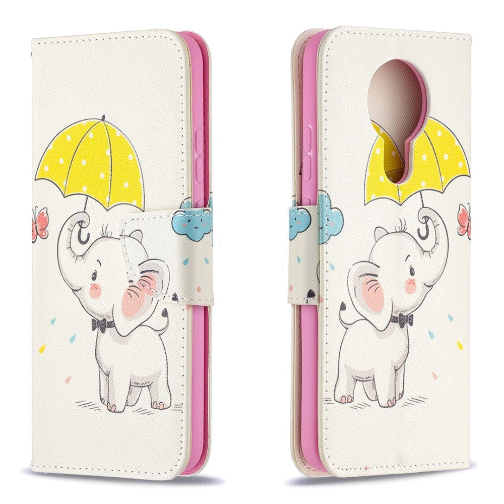 Nokia 3.4 Flip Cover m. Pung - Elefant med Paraply