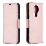 Nokia 3.4 Læder Flip Cover m. Litchi Tekstur - Rose Gold