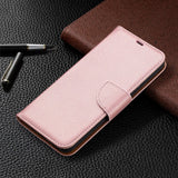 Nokia 3.4 Læder Flip Cover m. Litchi Tekstur - Rose Gold