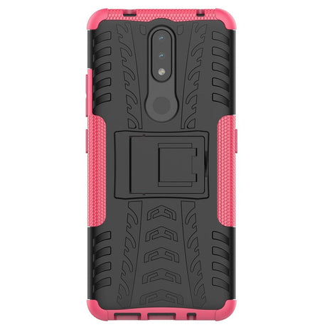 Nokia 2.4 Håndværker Case m. Kickstand - Sort / Lyserød