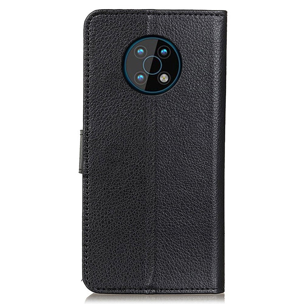 Nokia G50 Litchi Læder Flip Cover m. Pung - Sort