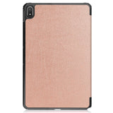 Nokia T20 Tri-fold Flip Læder Cover m. Vågeblus Funktion - Rose Gold