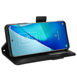 TCL 20L PU Litchi Læder Flip Cover m. Pung - Sort