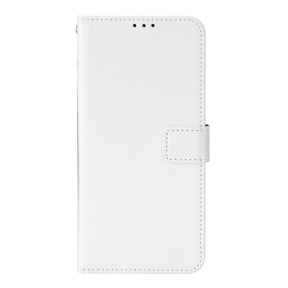 TCL 30 (4G/5G) / 30+ Læder Flip Cover m. Diamant Tekstur - Hvid