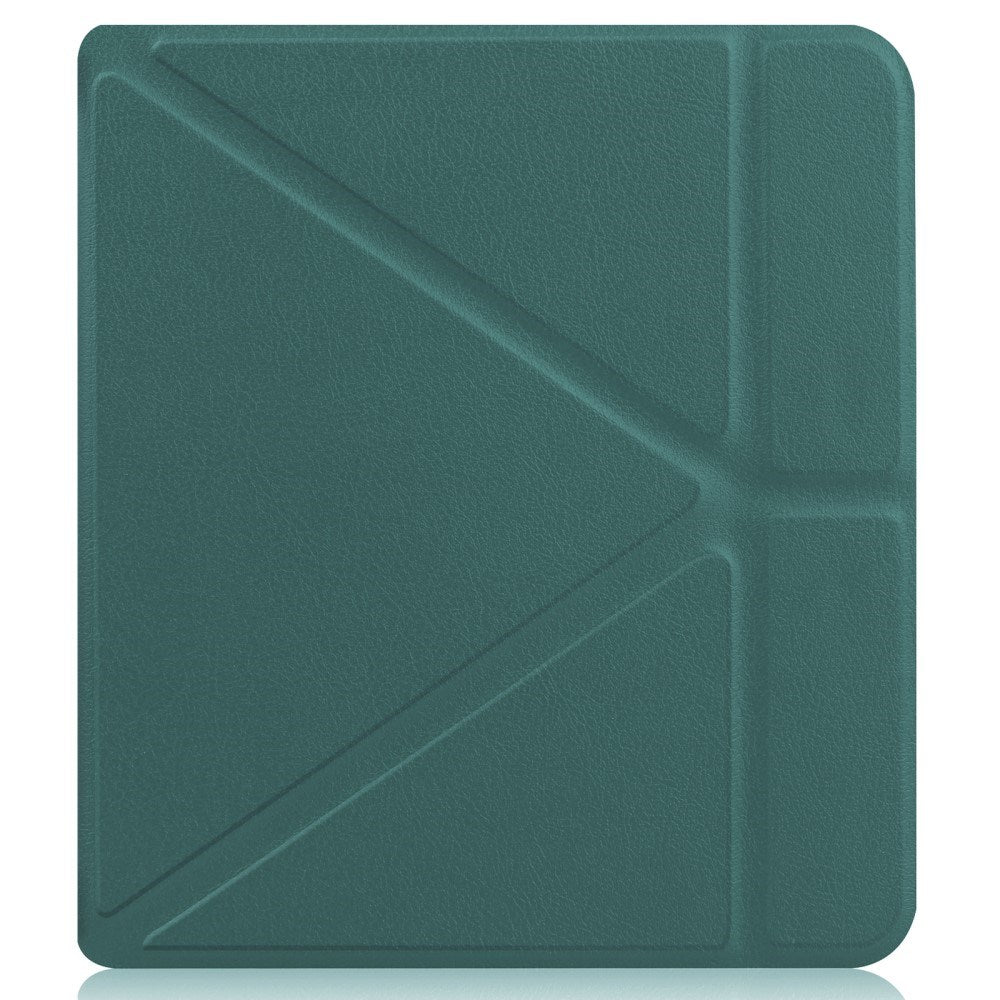 Kobo Libra 2 Origami Kunstlæder Flip Cover m. Ståfunktion - Grøn