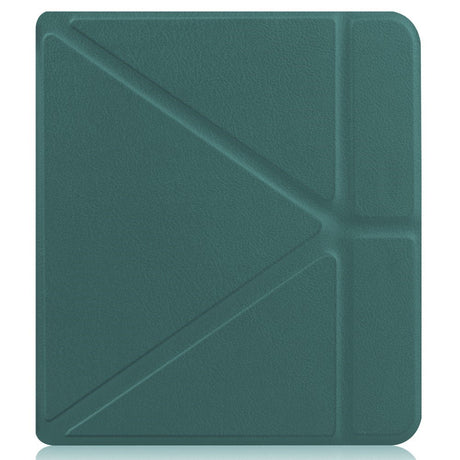 Kobo Libra 2 Origami Kunstlæder Flip Cover m. Ståfunktion - Grøn