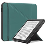 Kobo Libra 2 Origami Kunstlæder Flip Cover m. Ståfunktion - Grøn