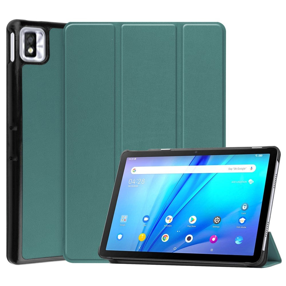 TCL Tab 10S Tri-Fold Læder Flip Cover - Grøn