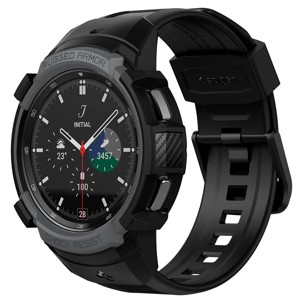 Samsung Galaxy Watch 4 Classic (46mm) SPIGEN Rugged Armor Pro Case - Plastik Cover m. Rem - Koksgrå