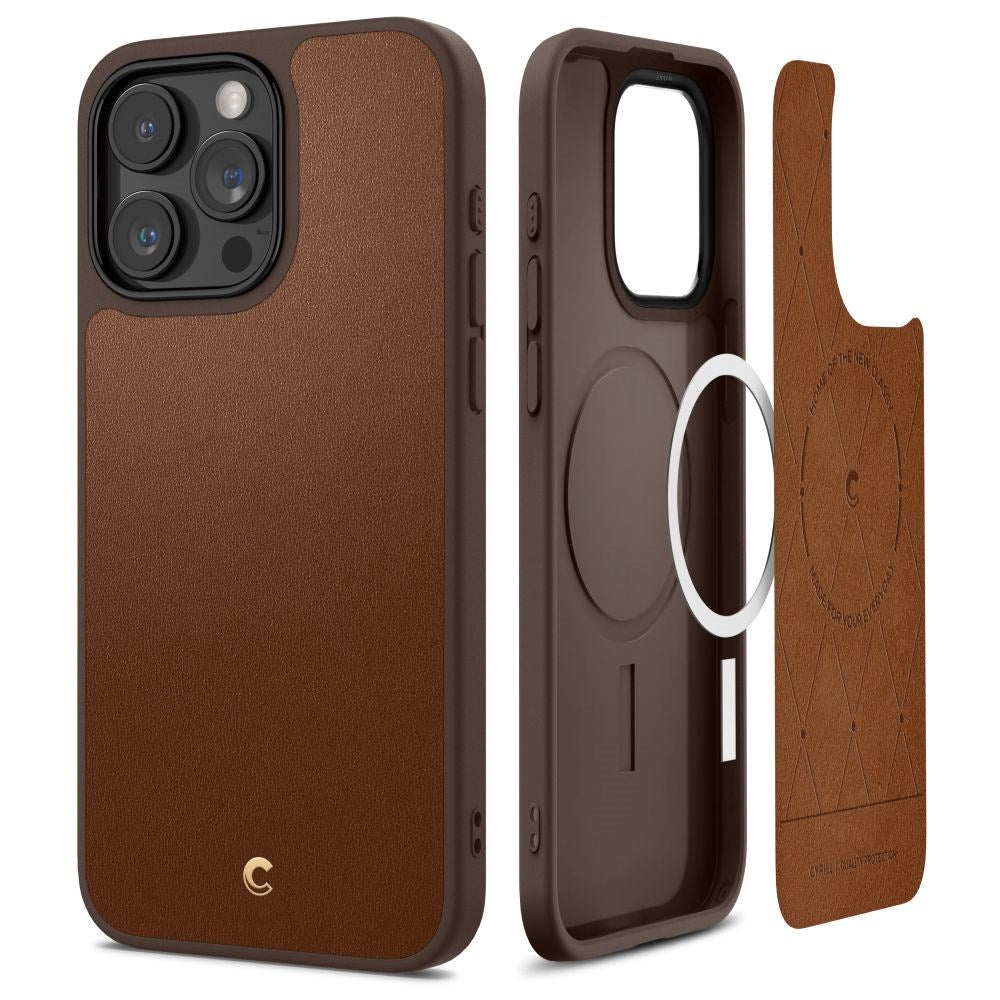 iPhone 15 Pro Max Cyrill Kajuk Mag Hybrid Bagside Cover m. Strop - MagSafe Kompatibel - Saddle Brown