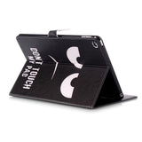 iPad Air 2 Cover m. Ståfunktion & Kortholder "Don't Touch My Pad" - Sort