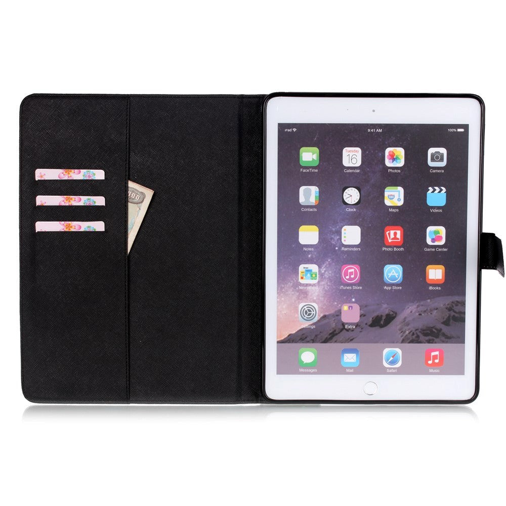 iPad Air 2 Cover m. Ståfunktion & Kortholder "Don't Touch My Pad" - Sort