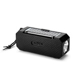 Denver Solcelledrevet Trådløs Bluetooth Højtaler m. Indbygget FM Radio & Lommelygte - Sort