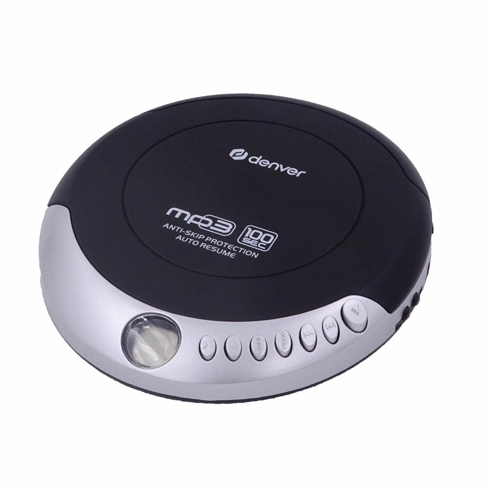 Denver DMP-391 Bærbar CD / MP3 Afspiller m. Genoptagelsesfunktion & Høretelefoner - Sort