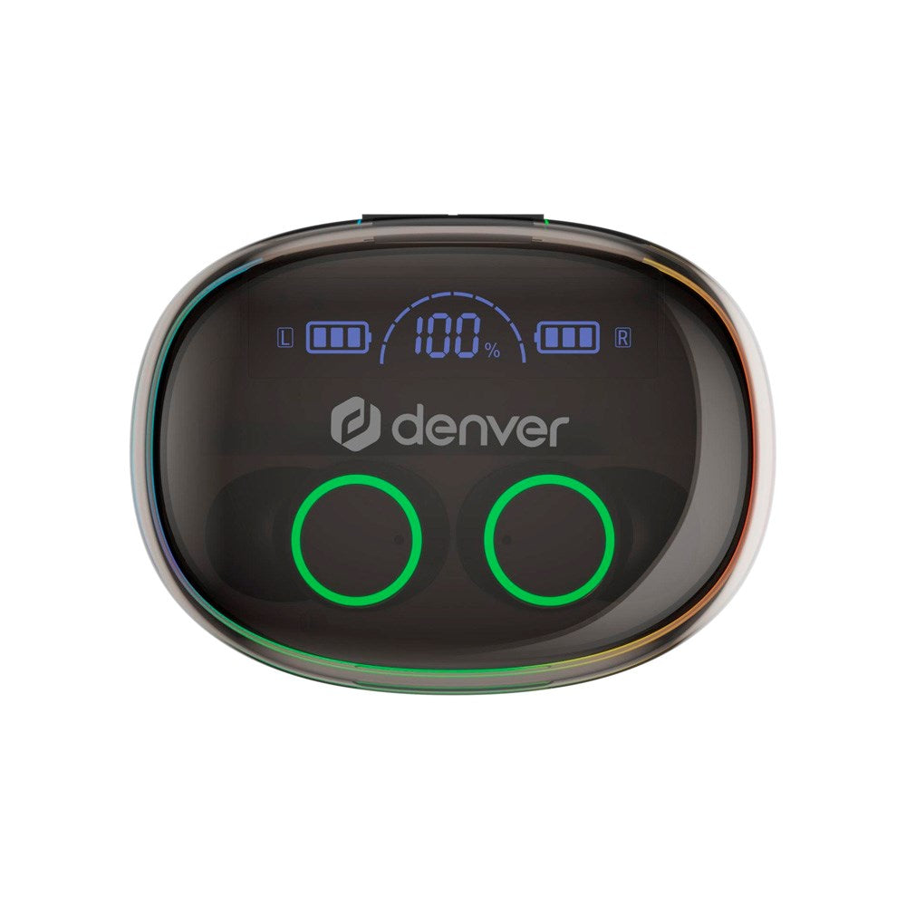 Denver True Wireless Headset m. Lyseffekt - In-Ear - Sort