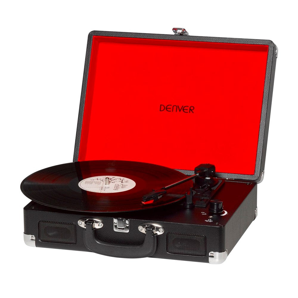 Denver VPL-120 Bærbar Pladespiller m. Indbygget Højtaler & Optagelsessoftware - Sort