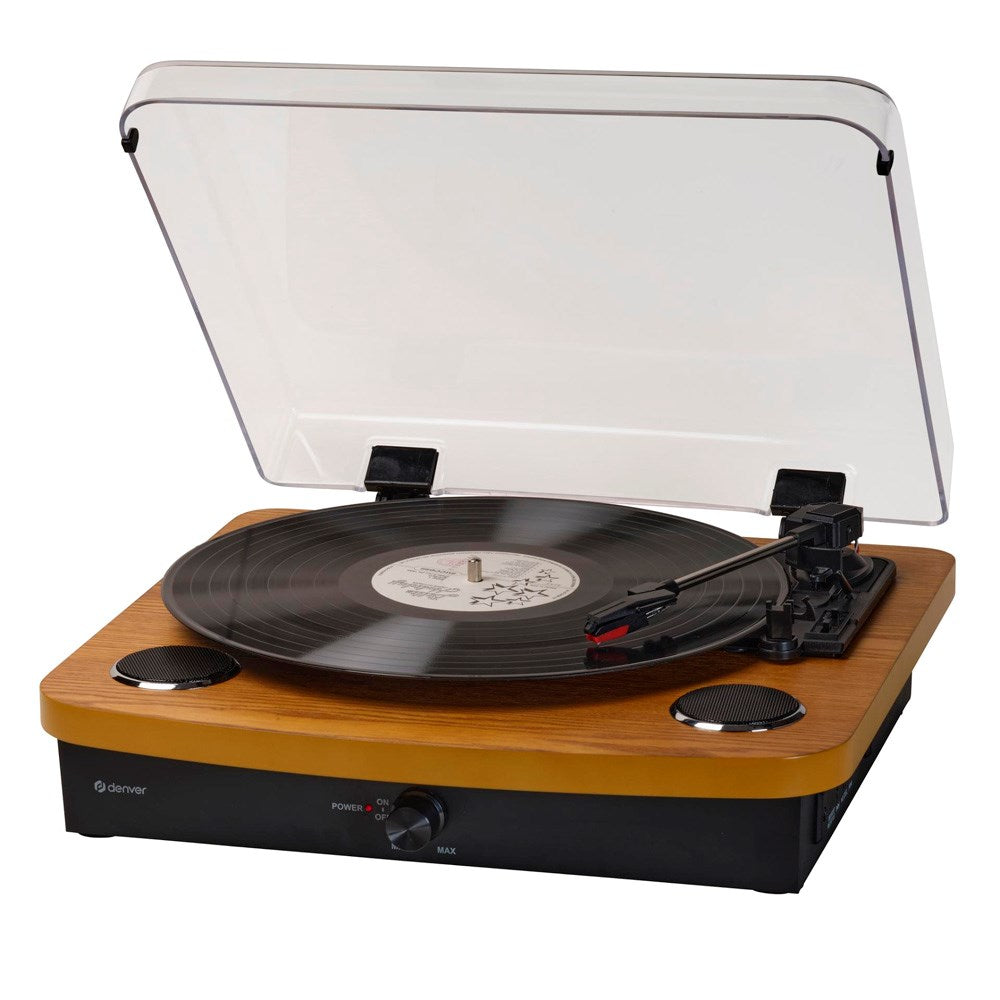Denver VPL-230 Pladespiller m. Indbyggede Højtalere (2 x 10W) - Sort / Træ