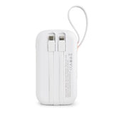 Xceed Powerbank - 20.000 mAh - Indbygget Kabler - Fast Charge - Hvid