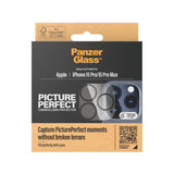iPhone 15 Pro / 15 Pro Max PanzerGlass PicturePerfect - Beskyttelse til Kamera - Platinum Strength - Gennemsigtig / Sort