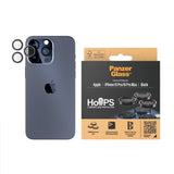 iPhone 15 Pro / 15 Pro Max PanzerGlass Hoops - Beskyttelse til Kamera - Platinum Strength - Gennemsigtig / Sort