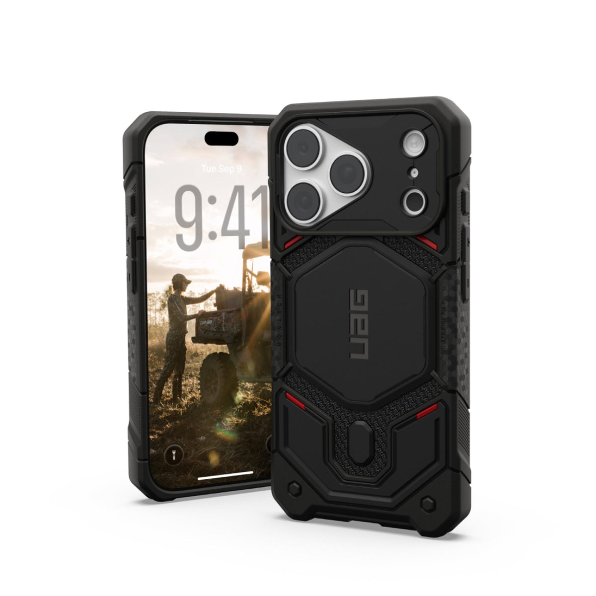 UAG iPhone 18 Pro / 17 Pro Monarch Pro Mobil Cover - MagSafe Kompatibel - Kevlar Black