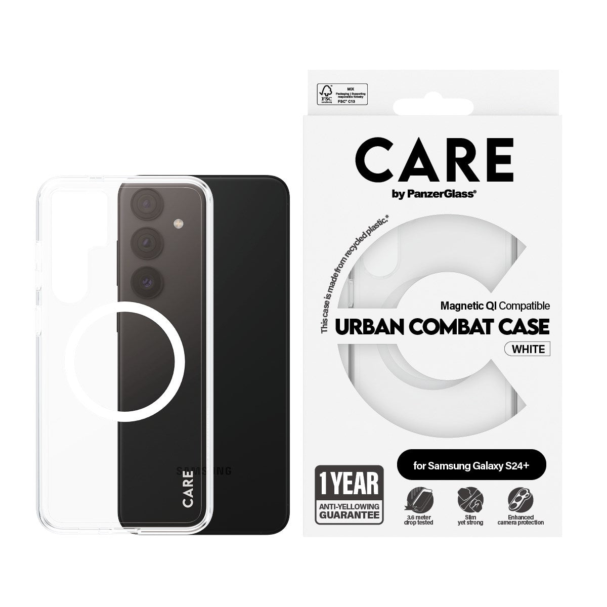 CARE by PanzerGlass Samsung Galaxy S24+ (Plus) FLAGSHIP Urban Combat Cover - Transparent