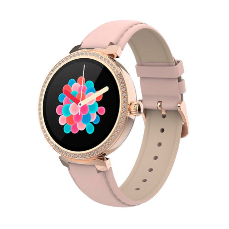 Denver SWC-342 Bluetooth Smartwatch med Kunstlæder Rem - Indbygget Sundheds- & Fitnesstracker - Lyserød