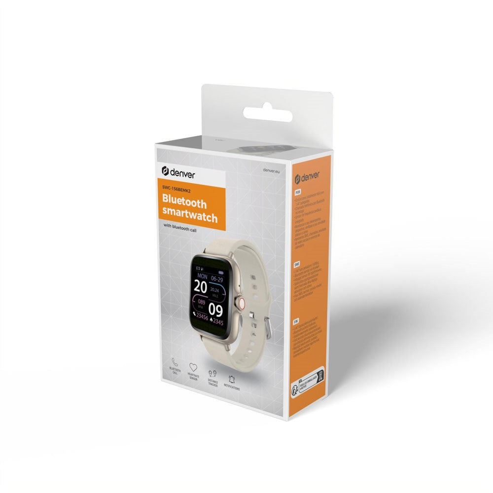 Denver SWC-156BEMK3 Smartwatch m. Pulsmåler - Beige - (DEMO)
