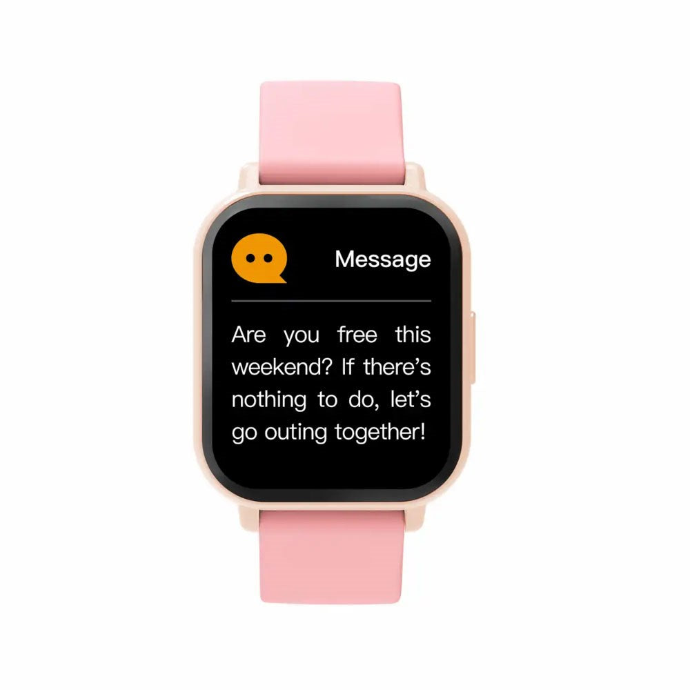Denver SWC-176RO Bluetooth Smartwatch m. Søvn- og Fitnesstracker - Silikone Urrem - Lyserød