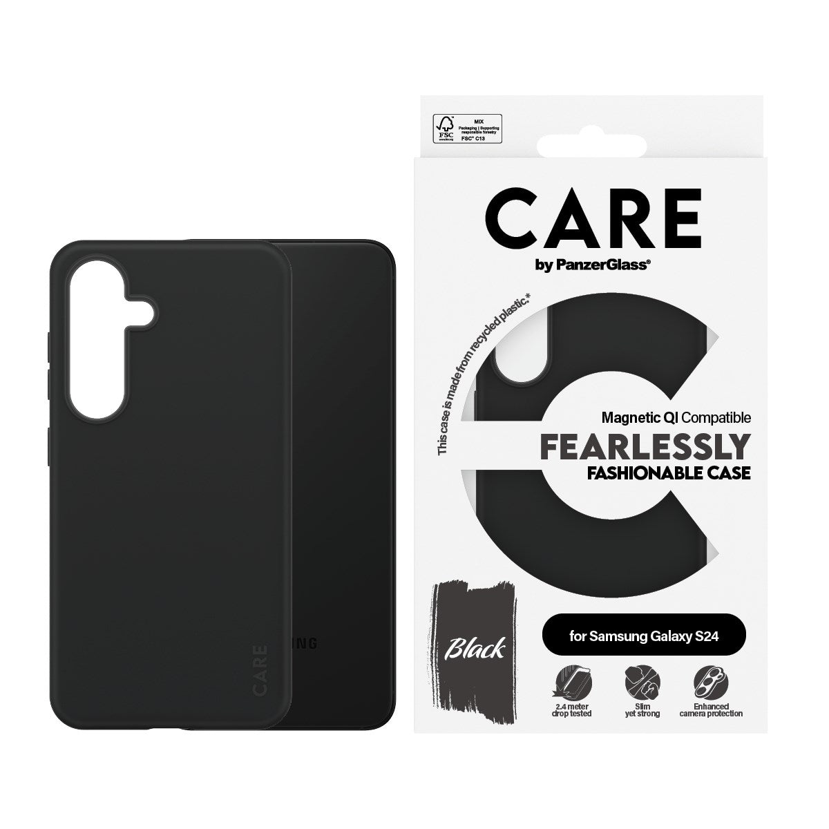 CARE by PanzerGlass Samsung Galaxy S24 FASHION Fearlessly Fashionable Cover - Black