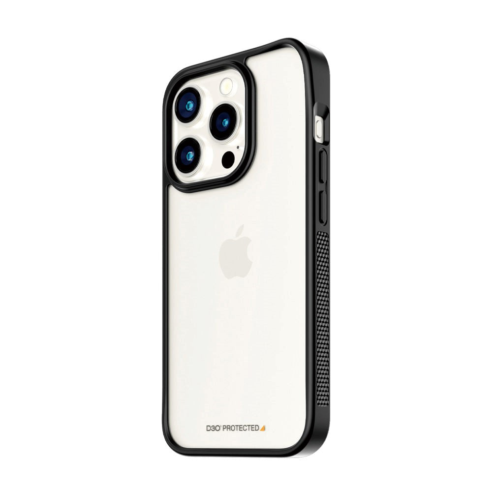 iPhone 15 Pro Bagside Cover PanzerGlass D3O Bio ClearCase - Sort Kant