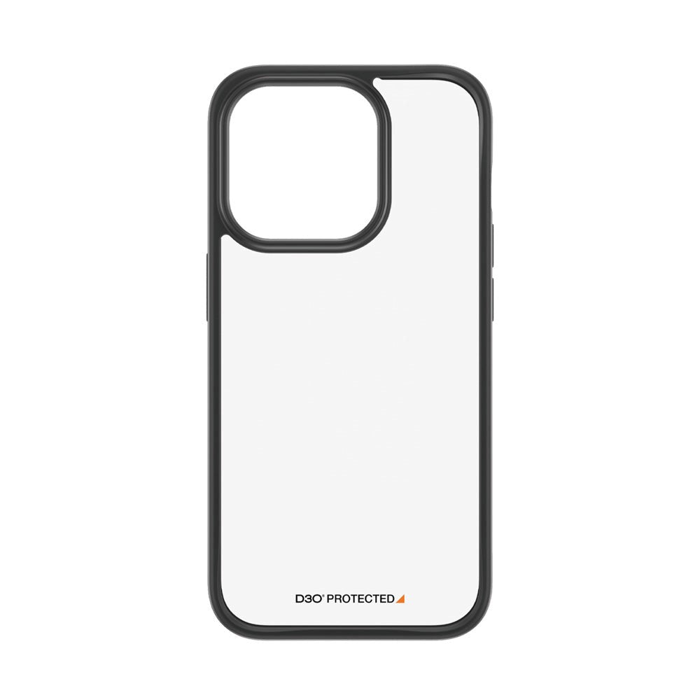 iPhone 15 Pro Bagside Cover PanzerGlass D3O Bio ClearCase - Sort Kant