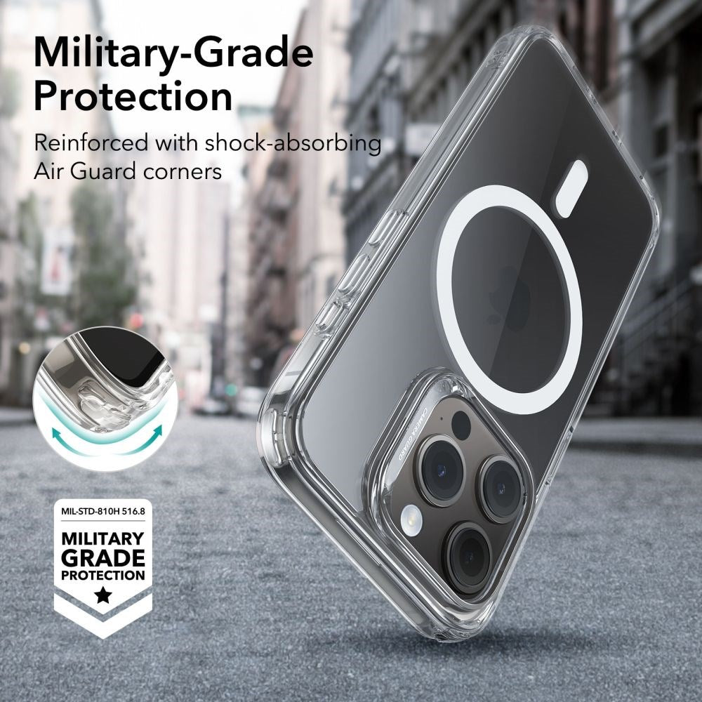 iPhone 15 Pro Max ESR Classic Hybrid Halolock Bagside Cover - MagSafe Kompatibel - Gennemsigtig