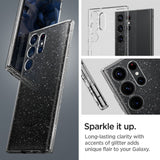 Spigen Samsung Galaxy S23 Ultra Liquid Crystal Glitter Bagside Cover - Gennemsigtig