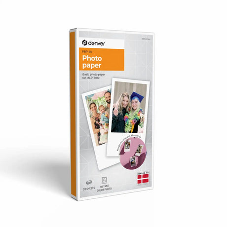 Denver Fotopapir til MCP-6010 Bluetooth Printer - 20 stk - Hvid