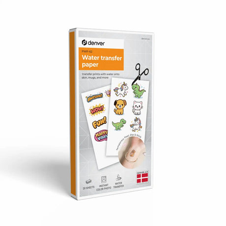 Denver Vandoverføringsfotopapir til MCP-6010 Bluetooth Printer - 20 stk - Hvid