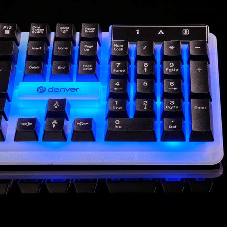 Denver GKB-232 Gaming Tastatur m. USB-kabel & Indbygget RGB Lys - Nordisk Layout - Sort