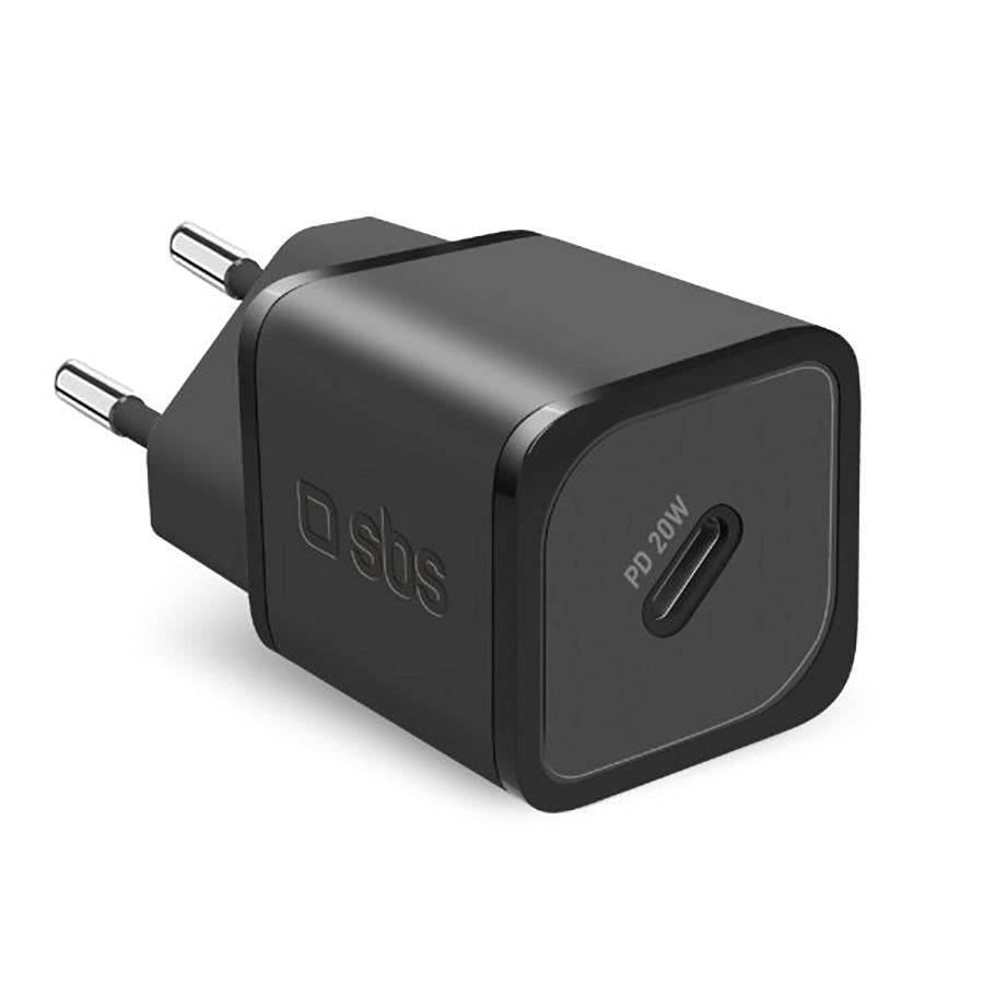 SBS NanoTube 20W GaN Vægoplader m. USB-C PD - Sort