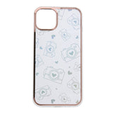 iPhone 14 Pro Max Hybrid Plastik Bagside Cover m. Holografisk Print - Kamera Motiv - Gennemsigtig