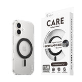 CARE by PanzerGlass iPhone 16 Feature Kickstand Cover - MagSafe Kompatibel - Transparent / Black