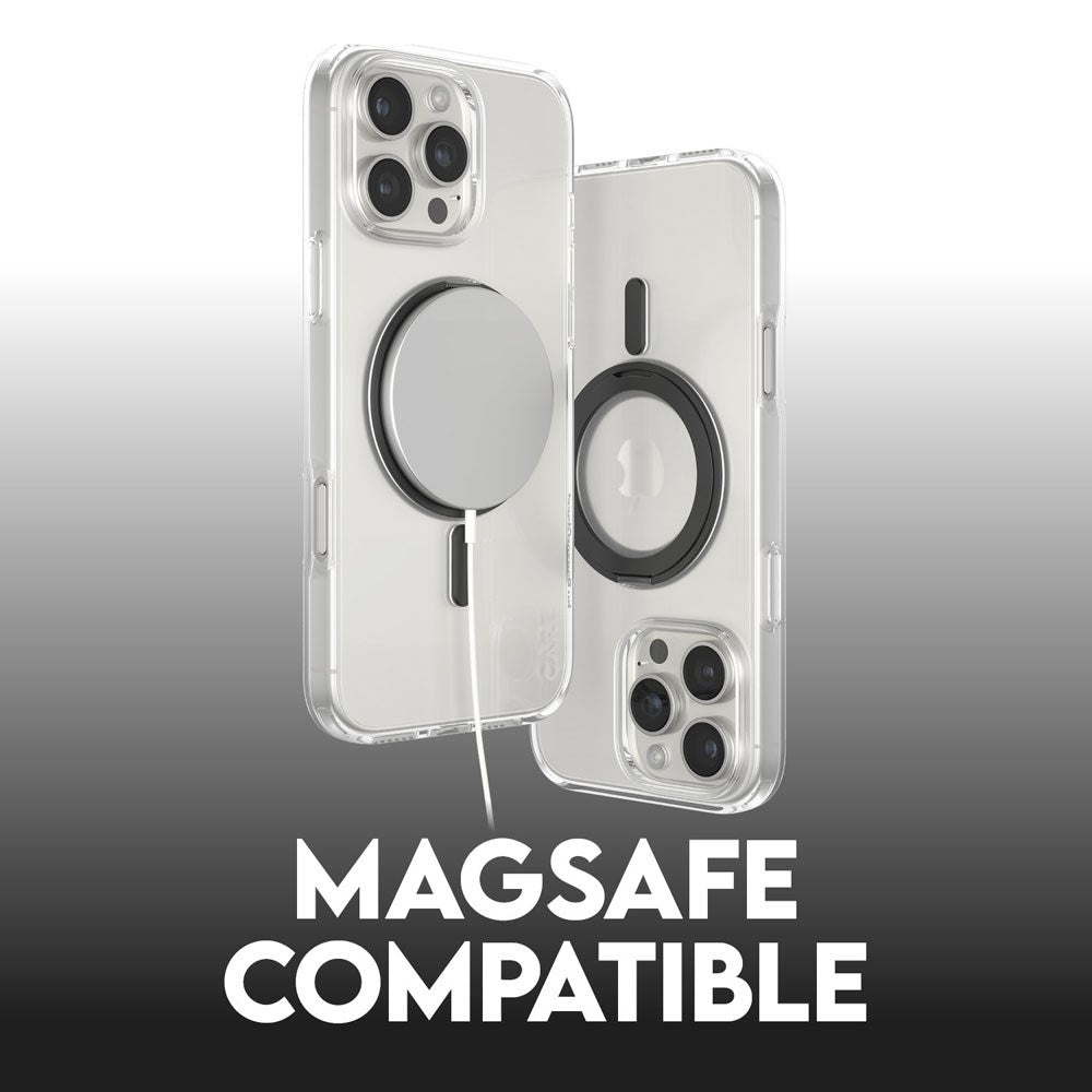 CARE by PanzerGlass iPhone 16 Pro Max Feature Kickstand Cover - MagSafe Kompatibel - Transparent / Black