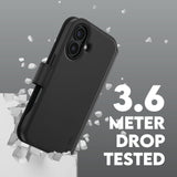 CARE by PanzerGlass iPhone 16 Feature Tango 2-in-1 Flip Cover m. Pung - Sort