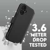 CARE by PanzerGlass iPhone 16 Plus Feature Tango 2-in-1 Flip Cover m. Pung - Sort