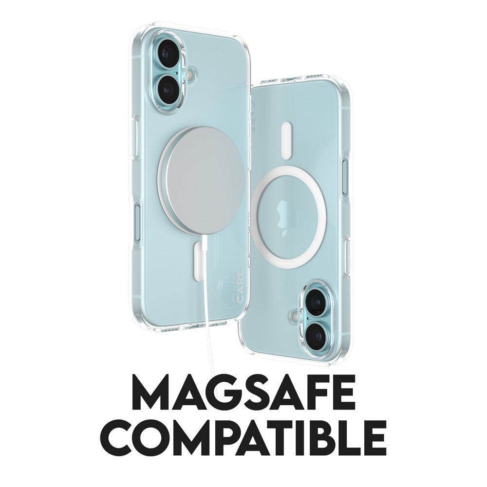 CARE by PanzerGlass iPhone 16 FLAGSHIP Urban Combat Cover - MagSafe Kompatibel - Transparent / White