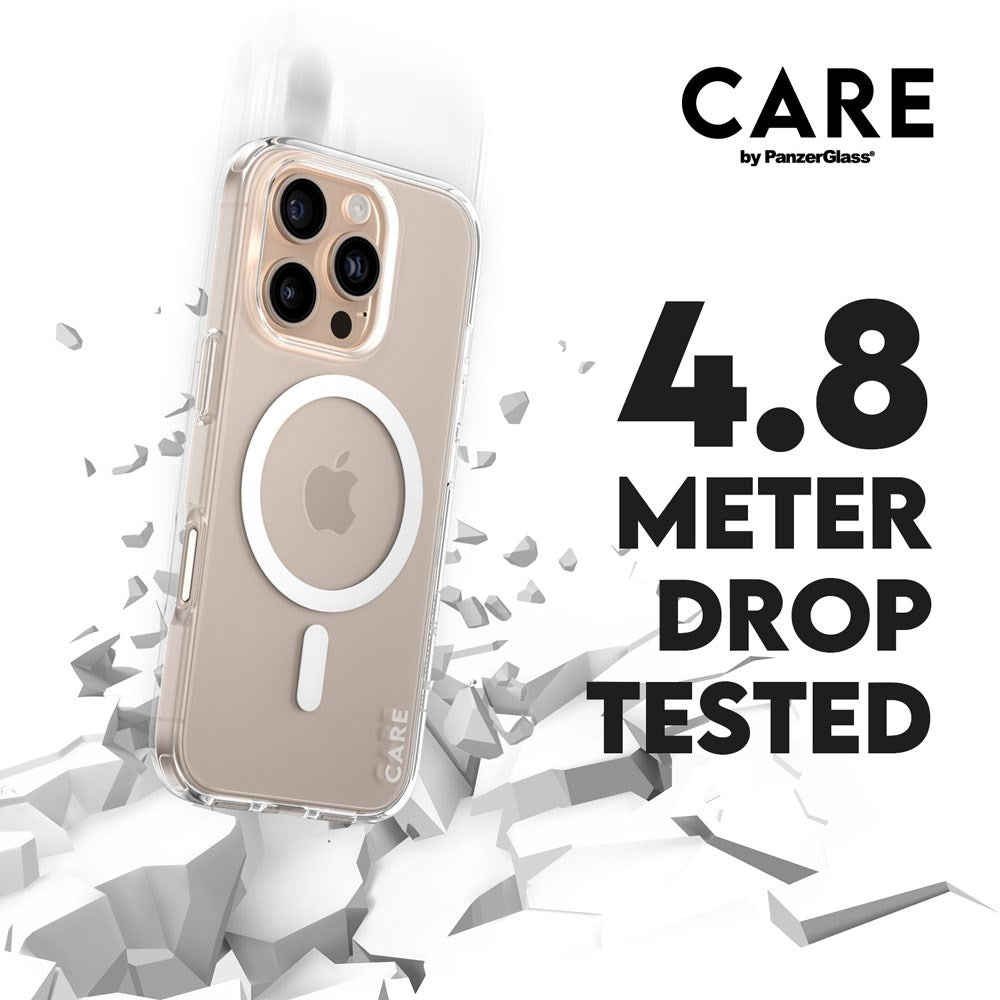 CARE by PanzerGlass iPhone 16 Pro FLAGSHIP Urban Combat Cover - MagSafe Kompatibel - Transparent / White