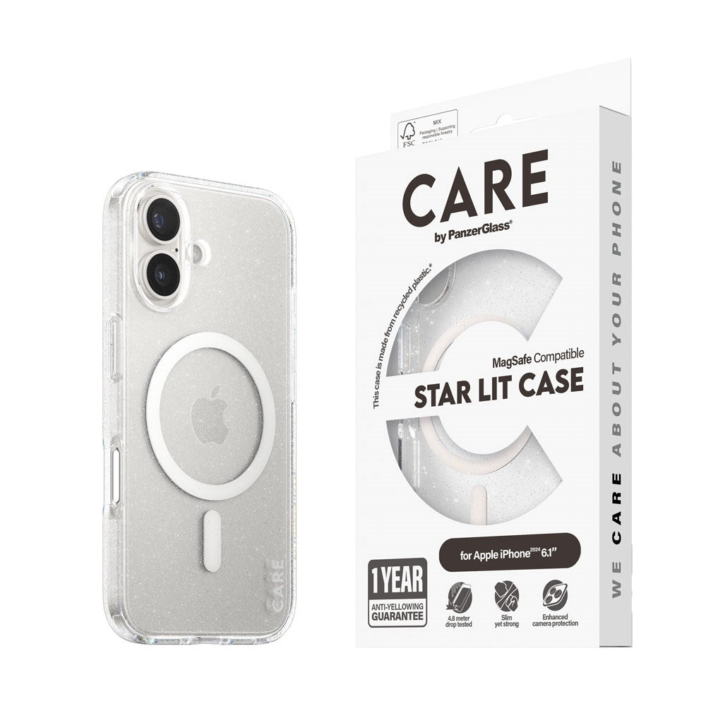 CARE by PanzerGlass iPhone 16 FLAGSHIP Urban Combat Cover - MagSafe Kompatibel - Star Lit / White