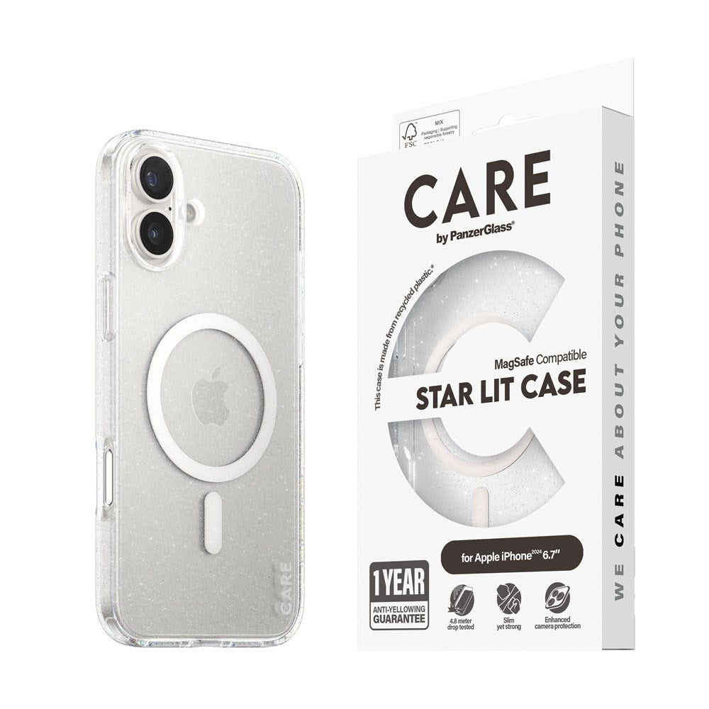 CARE by PanzerGlass iPhone 16 Plus FLAGSHIP Urban Combat Cover - MagSafe Kompatibel - Star Lit / White